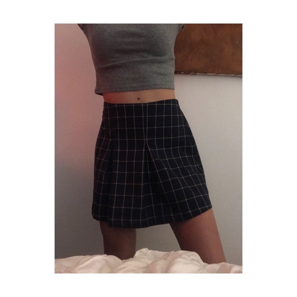 Small plaid navy skirt